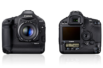 Canon EOS 1D Mark IV von vorne und von hinten.